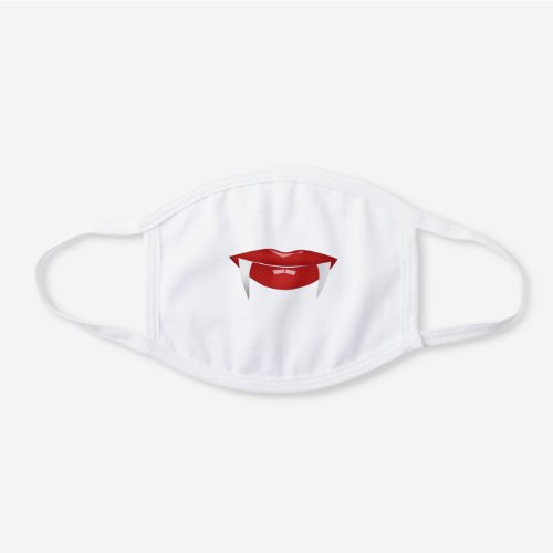 Cute Vampire Red Lips Smile White Cotton Face Mask