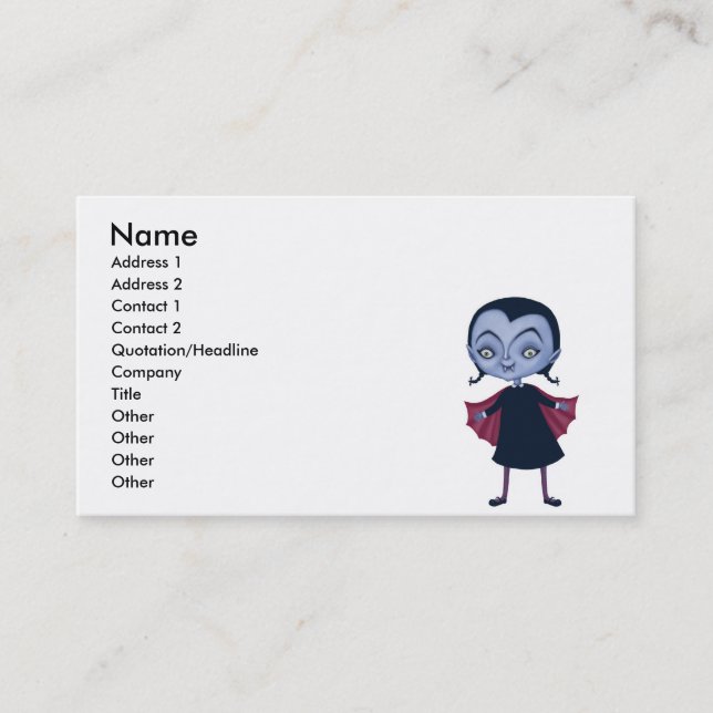 cute vampire school girl business card (Front)