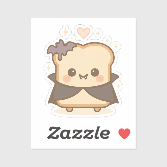Cute Vampire Toast Sticker (Sheet)