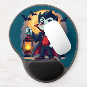 Cute Vampire with Lantern Kawaii Halloween Gel Mouse Pad