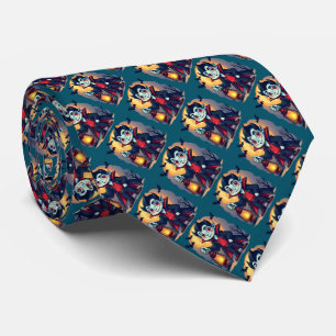 Cute Vampire with Lantern Kawaii Halloween Neck Tie