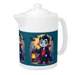 Cute Vampire with Lantern Kawaii Halloween Teapot