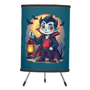 Cute Vampire with Lantern Kawaii Halloween Tripod Lamp