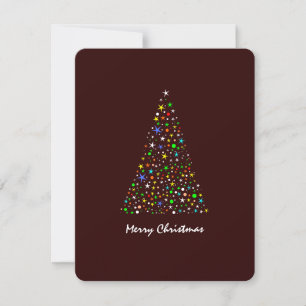 Cute Varicolored Bordeaux Brighty Stars Christmas Holiday Card