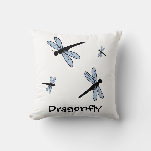 Cute Vector Dragonfly Throw Pillow (Front)