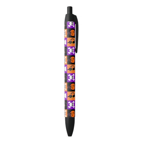 Cute Vector Halloween Ghosts Pumpkins Cats Skulls  Black Ink Pen