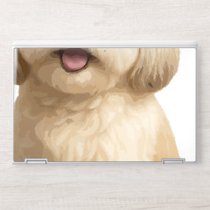 Cute Vector Illustration of Golden Retriever Dog F HP Laptop Skin