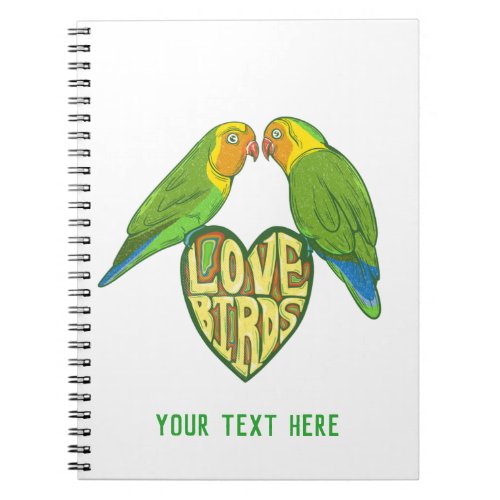 Cute vector love birds notebook