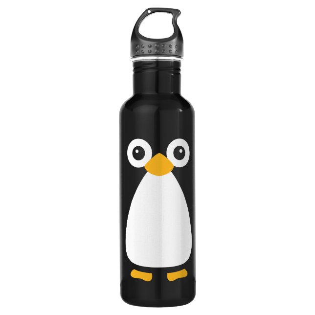 Cute Vector Penguin 24oz Stainless Steel Water Bottle (Front)
