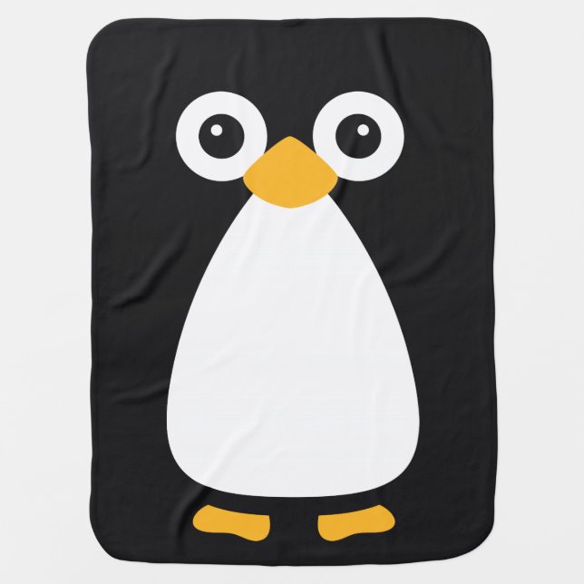 Cute Vector Penguin Baby Blanket (Front)