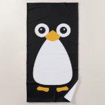 Cute Vector Penguin Beach Towel