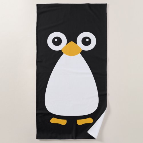 Cute Vector Penguin Beach Towel