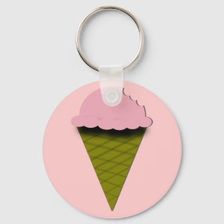 Cute Vector Strawberry Ice Cream Keychain