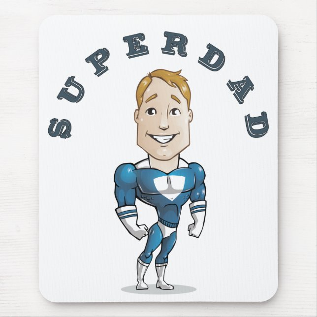 Cute Vector Super Dad Mouse Pad (Front)