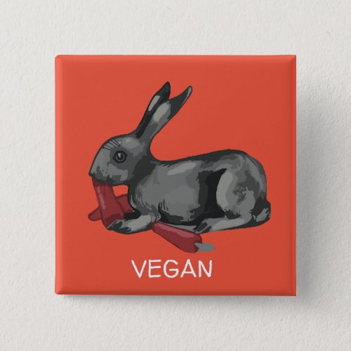 Cute Vegan Rabbit Button