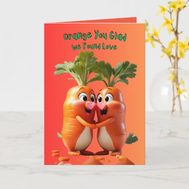 Cute Vegan Valentine's Day Card (Yellow Flower)