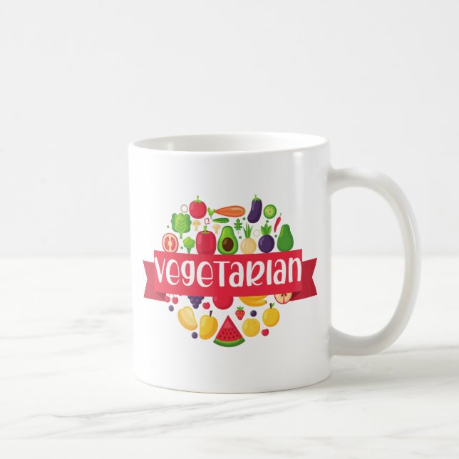 Cute Vegan Vegetarian Funny Quote Coffee Mug (Right)