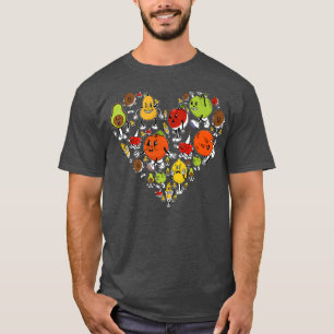 Cute Vegan Vegetarian Heart Fruit  T-Shirt
