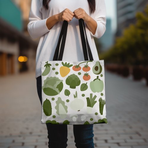 Cute Vegetable Farmers Market Trendy Eco_Friendly Tote Bag