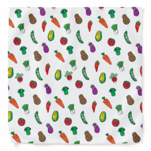 Cute Vegetable Food Pattern Bandana