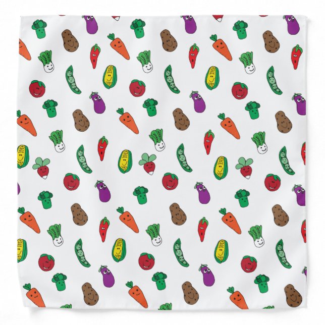 Cute Vegetable Food Pattern Bandana (Front)