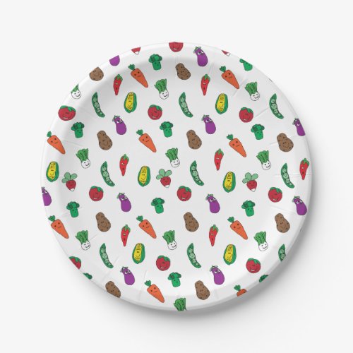 Cute Vegetable Food Pattern Paper Plates