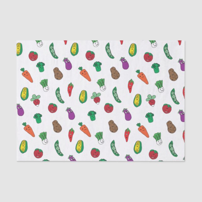 Cute Vegetable Food Pattern Tissue Paper (Front)