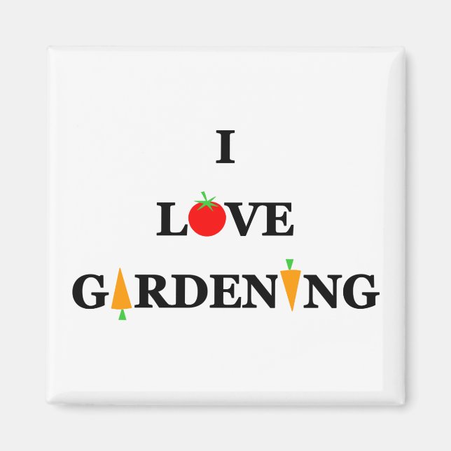 Cute Vegetable Gardener Saying Cartoon Veggies Magnet (Front)