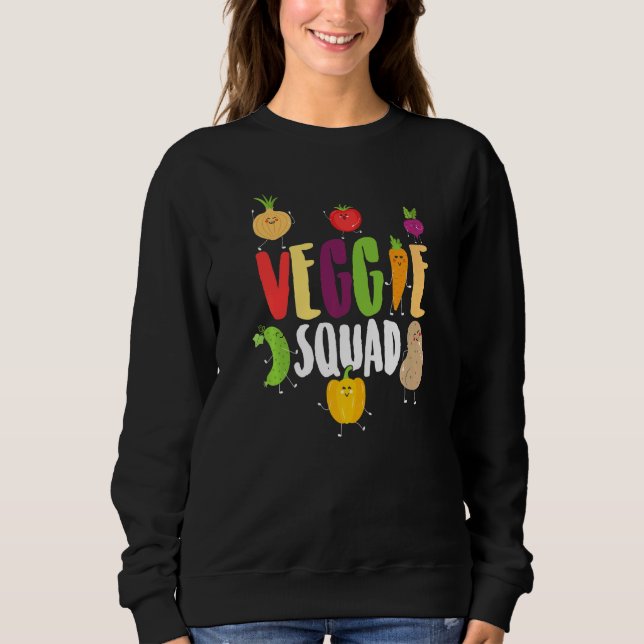 Cute Vegetable Men Women Healthy Veggie Squad Vega Sweatshirt (Front)