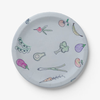 Cute vegetable paper plates
