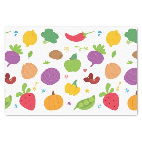 Cute Vegetables and Fruit Drawing Tissue Paper