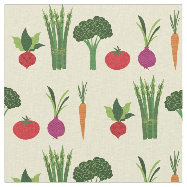 Cute Vegetables Food Fabric (Close Up)