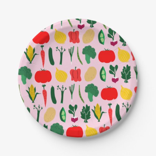 Cute Vegetables Paper Plates