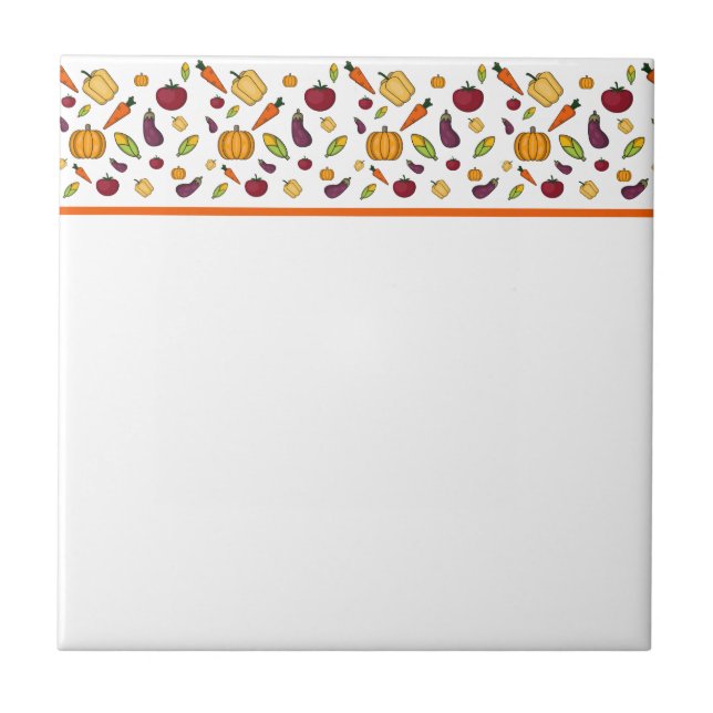 Cute vegetables pattern  ceramic tile (Front)