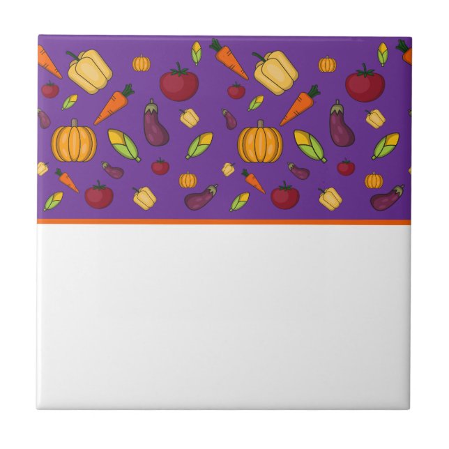 Cute vegetables pattern  ceramic tile (Front)