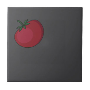 Cute vegetables pattern tomato grey ceramic tile