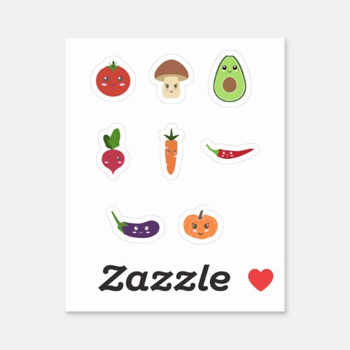 Cute Vegetables Stickers Set