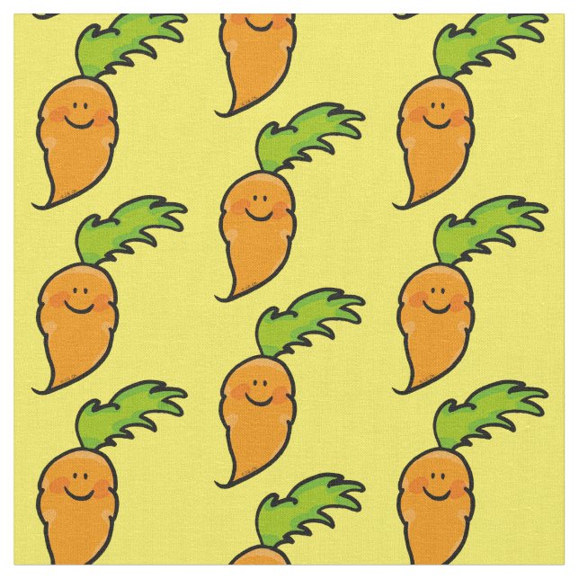 cute veggie carrot fabric (Close Up)