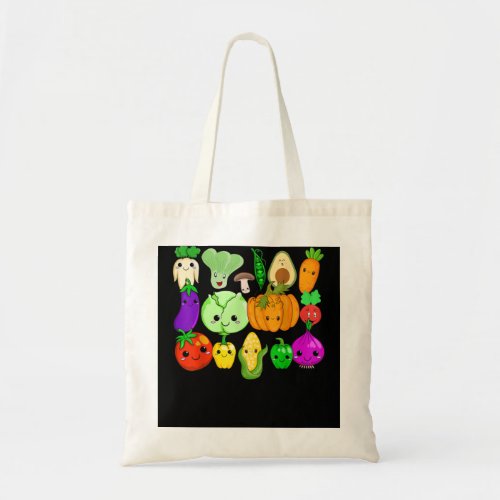 Cute Veggie Vegetable Food Vegetarian World Vegan  Tote Bag