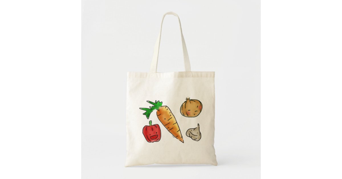 Cute Veggies Reusable Grocery Tote Bag | Zazzle