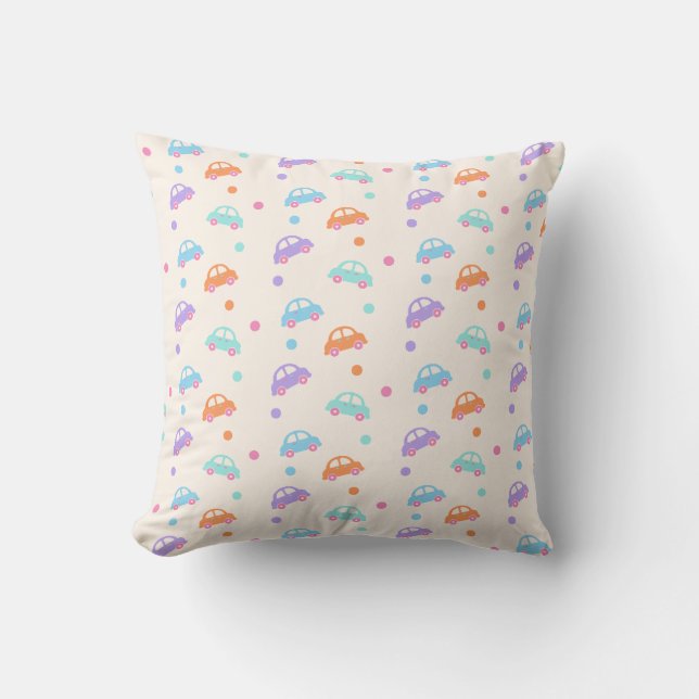 Cute Vehicle Seamless Design Car Throw Pillow (Front)