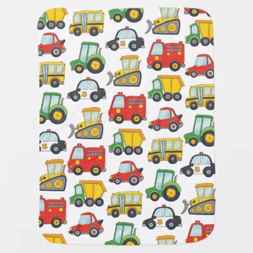 Cute Vehicles Swaddle Blanket