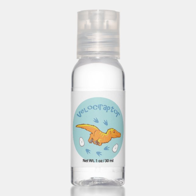 Cute Velociraptor Hand Sanitizer (Front)
