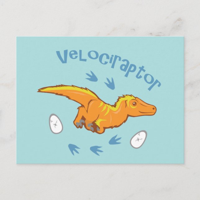 Cute Velociraptor Postcard (Front)