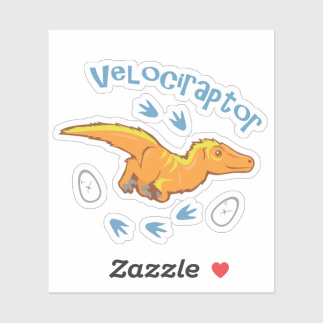Cute Velociraptor Sticker (Sheet)