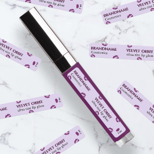 Cute Velvet Purple Custom Lip Gloss Minimalist Labels