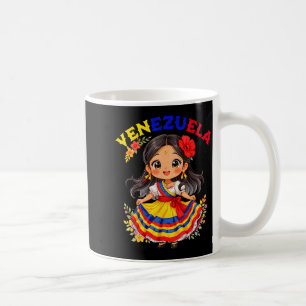 Cute Venezuela Girl Traditional Dress Colorful Art Coffee Mug