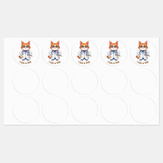 Cute Vet Cat "I Am a Vet" Design Labels