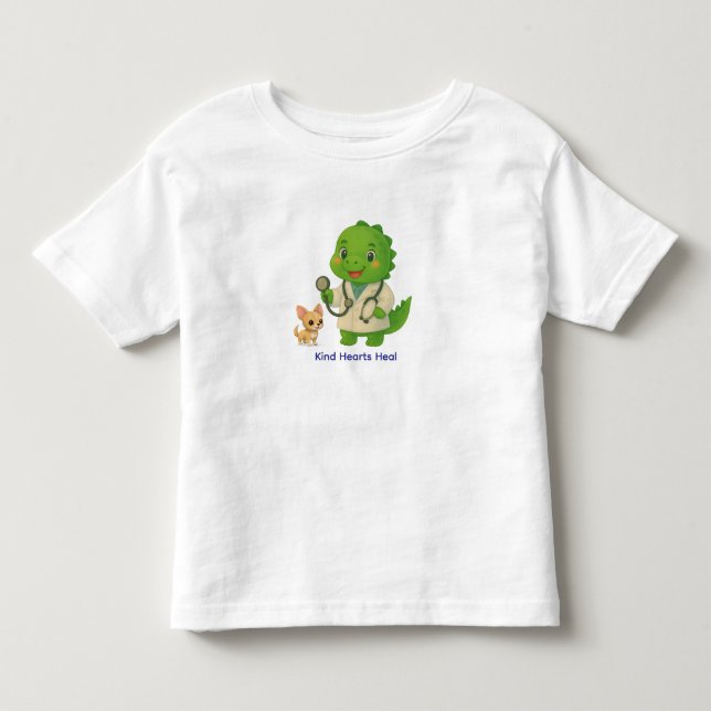 Cute Vet Dinosaur – Dino Jobs Toddler T-shirt (Front)