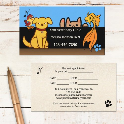 Cute Veterinarian Appointment Business Card